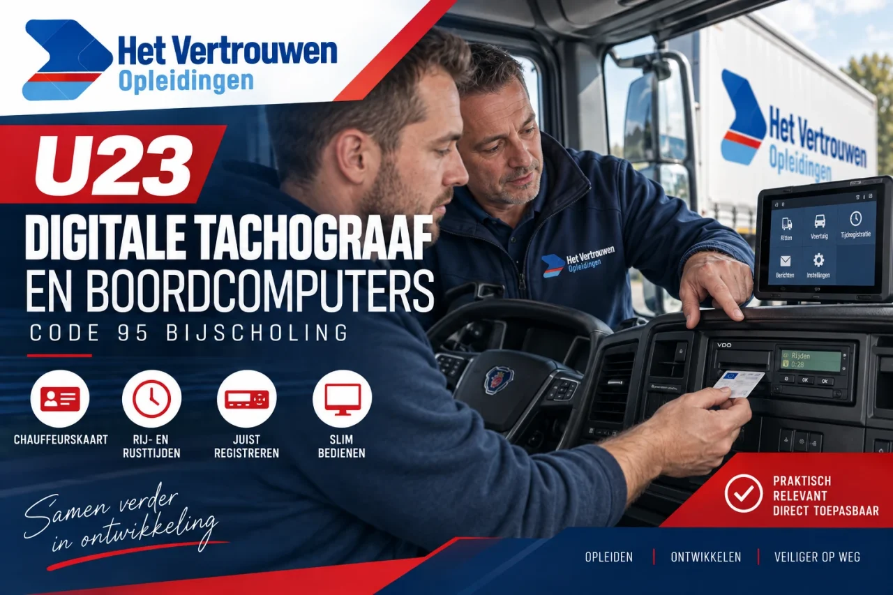 Cursus U23 Gebruik digitale tachograaf en boordcomputer bij Het Vertrouwen Opleidingen