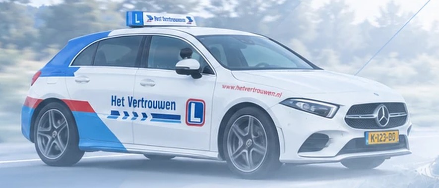 Lesauto in de huisstijl van Het Vertrouwen